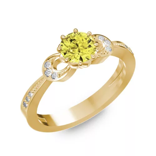 Ékszerpalota eljegyzési gyűrű 0.5ct sárga gyémánttal BRK261 sárga arany