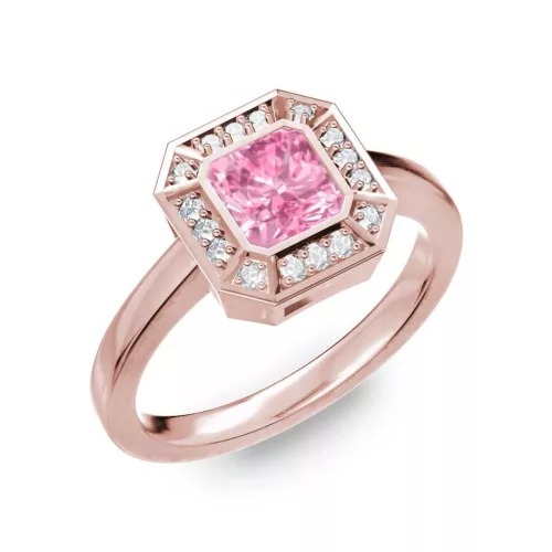 Ékszerpalota eljegyzési gyűrű 1ct pink zafírral BRK275 rozé arany