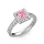 Ékszerpalota eljegyzési gyűrű 0,7ct pink princess zafírral BRK278 fehér arany