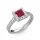 Ékszerpalota eljegyzési gyűrű 0,7ct princess rubinnal BRK278 fehér arany