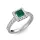 Ékszerpalota eljegyzési gyűrű 0,7ct princess smaragddal BRK278 fehér arany