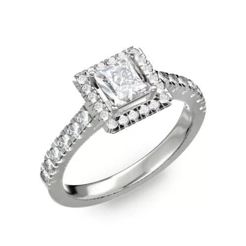 Ékszerpalota eljegyzési gyűrű 0,7ct princess gyémánttal BRK278 platina