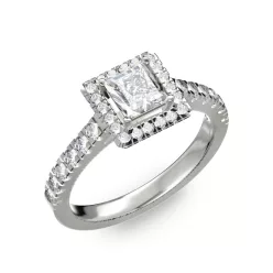   Ékszerpalota eljegyzési gyűrű 0,7ct princess gyémánttal BRK278 platina