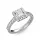 Ékszerpalota eljegyzési gyűrű 0,7ct princess gyémánttal BRK278 platina