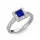 Ékszerpalota eljegyzési gyűrű 0,7ct kék princess zafírral BRK278 platina