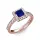 Ékszerpalota eljegyzési gyűrű 0,7ct kék diffusion princess zafírral BRK278 rozé arany