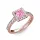 Ékszerpalota eljegyzési gyűrű 0,7ct pink princess zafírral BRK278 rozé arany