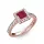 Ékszerpalota eljegyzési gyűrű 0,7ct princess rubinnal BRK278 rozé arany