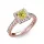 Ékszerpalota eljegyzési gyűrű 0,7ct sárga princess gyémánttal BRK278 rozé arany