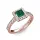 Ékszerpalota eljegyzési gyűrű 0,7ct princess smaragddal BRK278 rozé arany