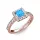 Ékszerpalota eljegyzési gyűrű 0,7ct kék princess topázzal BRK278 rozé arany