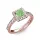 Ékszerpalota eljegyzési gyűrű 0,7ct zöld princess gyémánttal BRK278 rozé arany