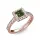 Ékszerpalota eljegyzési gyűrű 0,7ct zöld princess zafírral BRK278 rozé arany