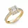 Ékszerpalota eljegyzési gyűrű 0,7ct G/VS princess gyémánttal BRK278 sárga arany