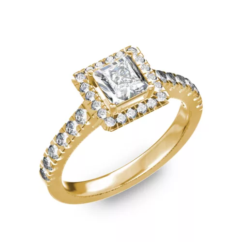 Ékszerpalota eljegyzési gyűrű 0,7ct G/VS princess gyémánttal BRK278 sárga arany