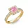 Ékszerpalota eljegyzési gyűrű 0,7ct pink princess zafírral BRK278 sárga arany