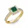 Ékszerpalota eljegyzési gyűrű 0,7ct princess smaragddal BRK278 sárga arany