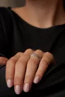 Ékszerpalota eljegyzési gyűrű 0.17ct gyémánttal BRK284 fehér arany