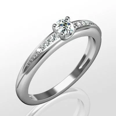 Ékszerpalota eljegyzési gyűrű 0.17ct fekete gyémánttal BRK284 fehér arany
