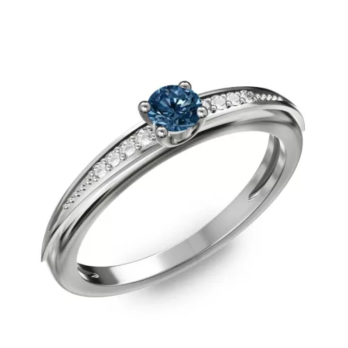 Ékszerpalota eljegyzési gyűrű 0.17ct kék gyémánttal BRK284 fehér arany
