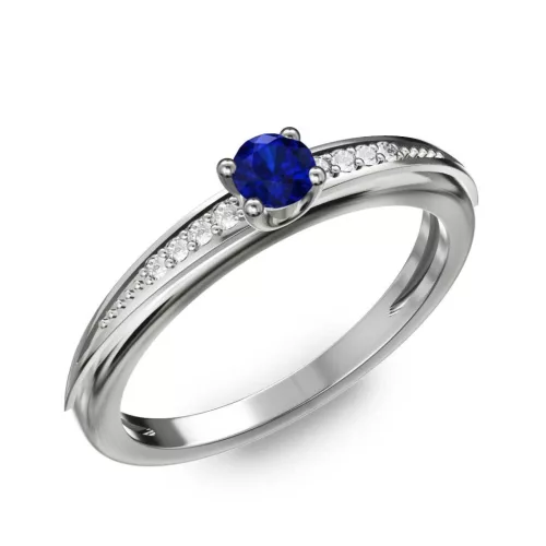Ékszerpalota eljegyzési gyűrű 0.17ct kék diffusion zafírral BRK284 fehér arany