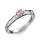 Ékszerpalota eljegyzési gyűrű 0.17ct pink zafírral BRK284 fehér arany