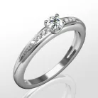 Ékszerpalota eljegyzési gyűrű 0.17ct smaragddal BRK284 fehér arany