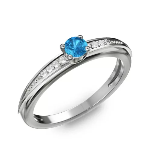 Ékszerpalota eljegyzési gyűrű 0.17ct kék topázzal BRK284 fehér arany