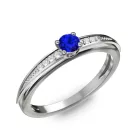 Ékszerpalota eljegyzési gyűrű 0.17ct kék zafírral BRK284 platina