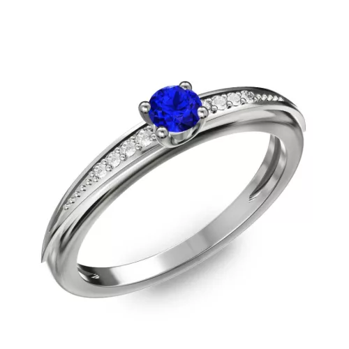 Ékszerpalota eljegyzési gyűrű 0.17ct kék zafírral BRK284 platina