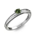 Ékszerpalota eljegyzési gyűrű 0.17ct zöld zafírral BRK284 platina