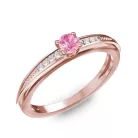 Ékszerpalota eljegyzési gyűrű 0.17ct pink zafírral BRK284 rozé arany