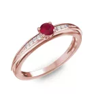 Ékszerpalota eljegyzési gyűrű 0.17ct rubinnal BRK284 rozé arany