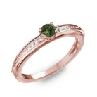 Ékszerpalota eljegyzési gyűrű 0.17ct zöld zafírral BRK284 rozé arany