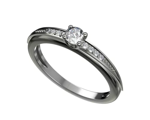 Ékszerpalota eljegyzési gyűrű 0.17ct kék gyémánttal BRK284 sárga arany