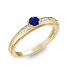 Ékszerpalota eljegyzési gyűrű 0.17ct kék diffusion zafírral BRK284 sárga arany