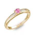 Ékszerpalota eljegyzési gyűrű 0.17ct pink zafírral BRK284 sárga arany