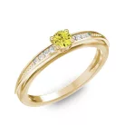 Ékszerpalota eljegyzési gyűrű 0.17ct sárga gyémánttal BRK284 sárga arany