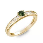Ékszerpalota eljegyzési gyűrű 0.17ct zöld zafírral BRK284 sárga arany