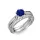 Ékszerpalota eljegyzési gyűrű 0.7ct kék diffusion zafírral BRK286 fehér arany