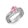 Ékszerpalota eljegyzési gyűrű 0.7ct pink zafírral BRK286 fehér arany