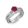 Ékszerpalota eljegyzési gyűrű 0.7ct rubinnal BRK286 fehér arany