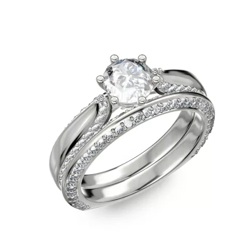 Ékszerpalota eljegyzési gyűrű 0.7ct gyémánttal BRK286 platina
