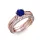 Ékszerpalota eljegyzési gyűrű 0.7ct kék diffusion zafírral BRK286 rozé arany