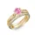 Ékszerpalota eljegyzési gyűrű 0.7ct pink zafírral BRK286 sárga arany
