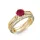 Ékszerpalota eljegyzési gyűrű 0.7ct rubinnal BRK286 sárga arany