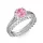 Ékszerpalota eljegyzési gyűrű 0.7ct pink zafírral BRK287 fehér arany