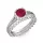 Ékszerpalota eljegyzési gyűrű 0.7ct rubinnal BRK287 fehér arany