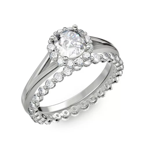 Ékszerpalota eljegyzési gyűrű 0.7ct H/SI gyémánttal BRK287 platina