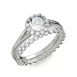   Ékszerpalota eljegyzési gyűrű 0.7ct gyémánttal BRK287 platina